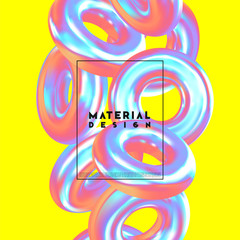 Wall Mural - modern abstract background. gradient colorful composition 3d shapes ring. minimal design vector illu