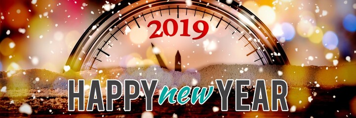 Wall Mural - Composite image of new year graphic