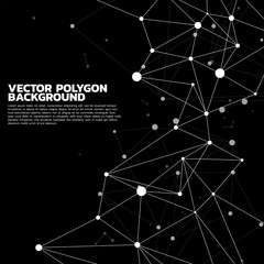 Poster - Network Connecting dot polygon background : Concept of Network, Business, technology, Connecting, Molecule, Data, Chemical