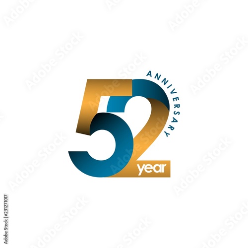 Cuadros en Lienzo 52 Year Anniversary Vector Template Design Illustration