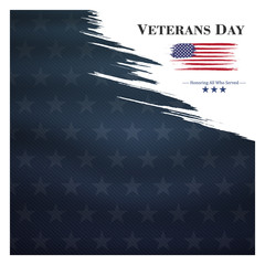 veterans day, November 11, honoring all who served, posters, modern brush design vector illustration