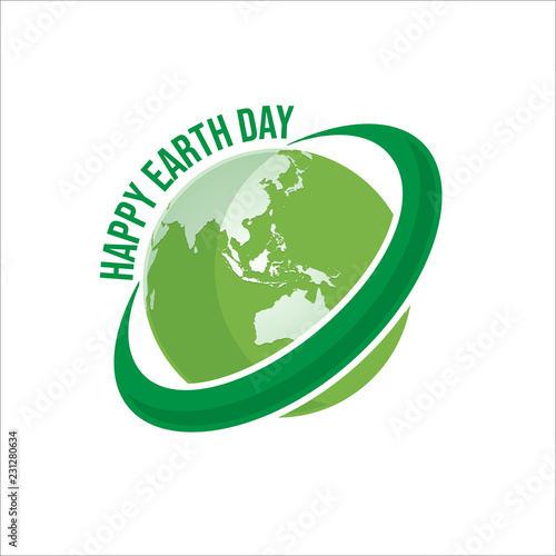 Happy Earth Day logo design.Save earth logo.Earth globe symbol wrapped ...