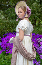 Regency Woman In Cream Dress