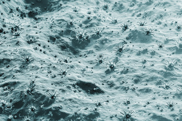 Gray bacteria over gray background