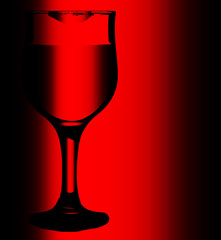 Wall Mural - Lipstick On Red Wine Glass