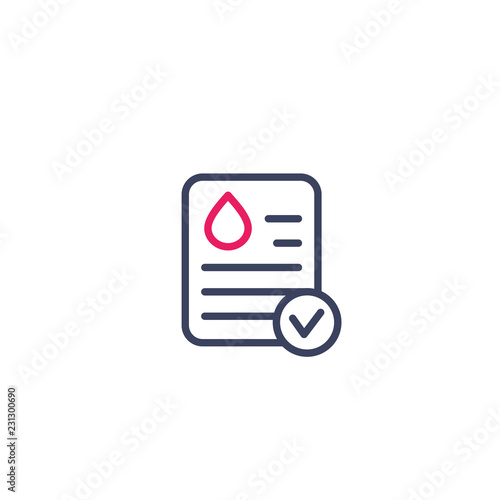 Fotografía blood test results icon, linear