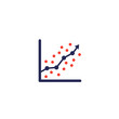 regression analysis icon with graph