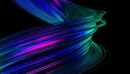 Wall Mural - abstract 3d rendering of twisted lines. modern background design, illustration of a futuristic shape