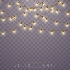 Wall Mural - Christmas lights. Vector.