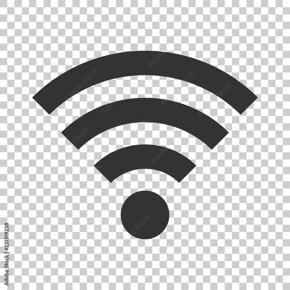 Wifi internet sign icon in flat style. Wi-fi wireless technology vector illustration on isolated background. Network wifi business concept. - obrazy, fototapety, plakaty 