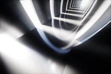 Wall Mural - empty tunnel, 3d rendering tech display stage.