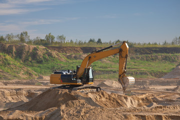 Excavators work