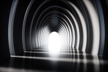 Wall Mural - empty tunnel, 3d rendering tech display stage.