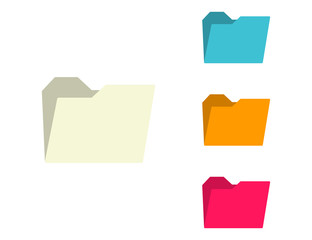 Wall Mural - folder icons set. folders vector. color icons folder. web design