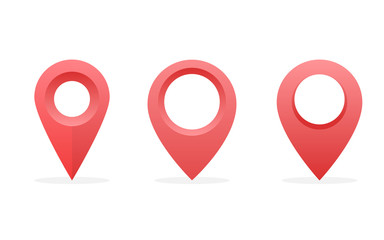 Wall Mural - set of red location pin, map pointer icon