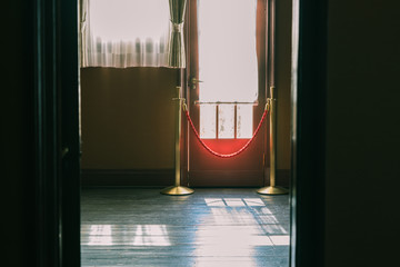 Wall Mural - window with red curtains