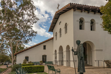 Mission San Luis Obispo, California, USA. One of the series of 21 Spanish religious outposts in Alta California established in the 18th and 19th centuries and founded by Father Junípero Serra.