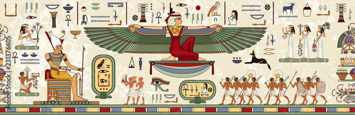 Fotografía Ancient egypt background.Egyptian hieroglyph and symbol