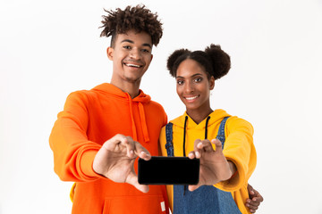 Sticker - Portrait of a two smiling young african couple