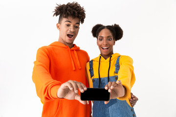 Poster - Portrait of a two cheerful young african couple