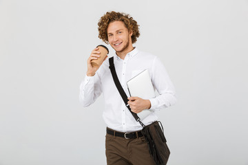 Poster - Portrait of a cheerful young man wearing shirt