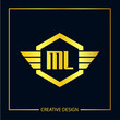 Initial Letter ML Logo Template Design Vector Illustration
