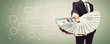 © Tierney - Flowchart with business man displaying a spread of cash