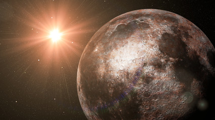 Wall Mural - earth's moon lit by the sun, object in the solar system
