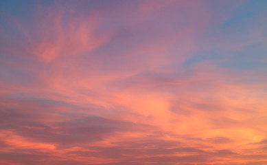 Beautiful pastel cloudy sunset