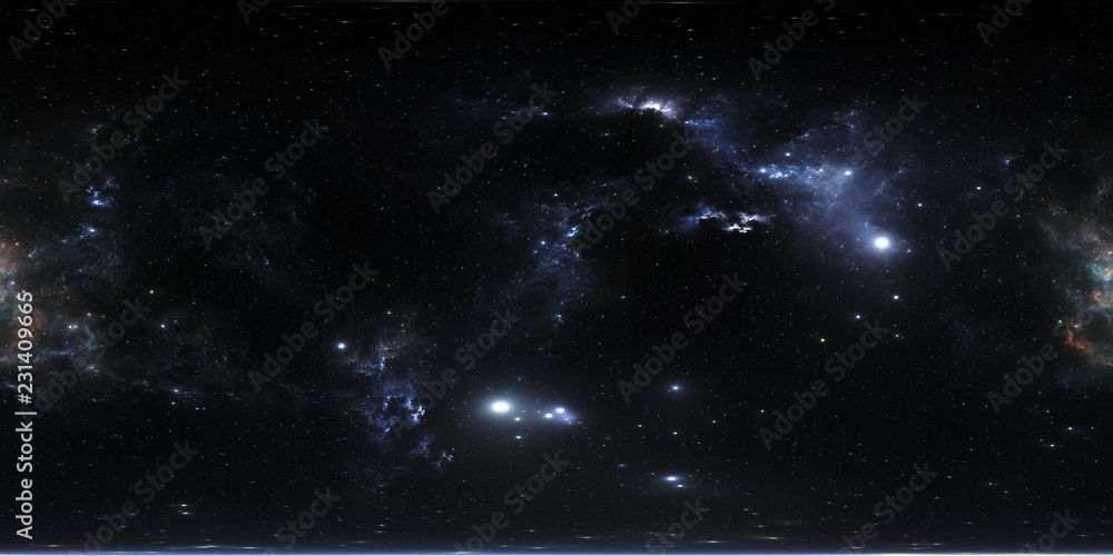 360 degree space nebula panorama, equirectangular projection ...