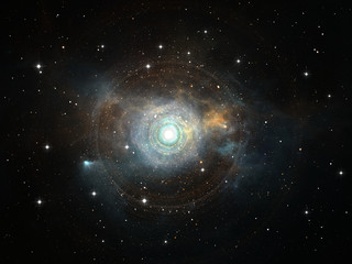 Wall Mural - disc galaxy, view from above. space background with stars
