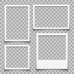 Fototapete - Empty white photo frame - for stock