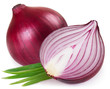 Fresh red onion on white background