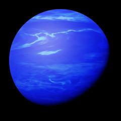 Wall Mural - planet Neptune, part of the solar system isolated on black background