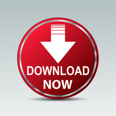 Aufkleber - Download button illustration with down arrow icon isolated. Load symbol. Flat design – vector for stock