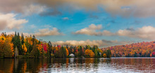 Fall Colors In Cottage Country In The Laurentians, Quebec, Canada.