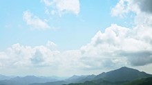 4K, Elevated View Of Mountains WuFenShan In Cloudy Day. Beautiful Mount Wu Fen Shan, Grassy Peak Located On A Ridge Between Keelung And Pingxi In New Taipei City. Landscape Of Hiking Trail Summer-Dan