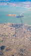 Portrait View of Downtown San Francisco from Commertial Airplane