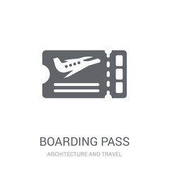 Boarding pass icon. Trendy Boarding pass logo concept on white background from Architecture and Travel collection