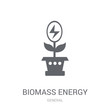 biomass energy icon. Trendy biomass energy logo concept on white background from General collection