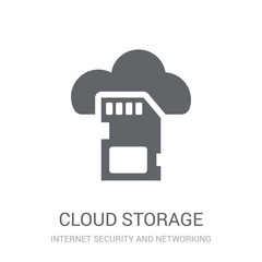 Wall Mural - Cloud storage icon. Trendy Cloud storage logo concept on white background from Internet Security and Networking collection