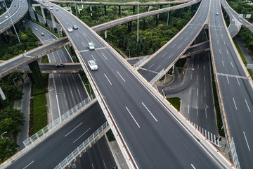 Wall Mural - Aerial view of highway and overpass