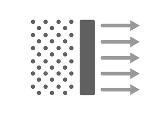air filter with bacteria and dust vector icon