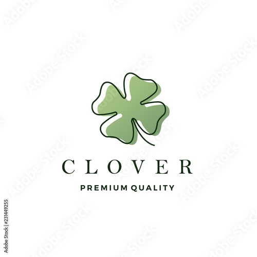 Fotomural clover leaf logo vector icon illustration