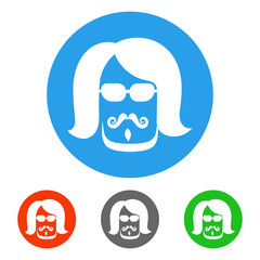 Poster - Hippie. Vector icon.