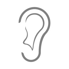 Sticker - Ear icon. Vector.