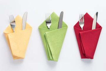 Poster - knife and fork in folded napkin