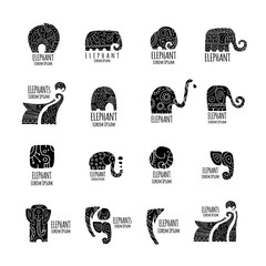 Poster - Elephant logo collection for your design