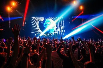 Wall Mural - crowd of people dancing at concert