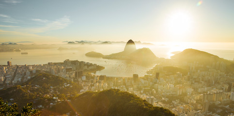 Fototapete - Skyline of Rio de Janeiro with Sugarloaf mountain, Brazil